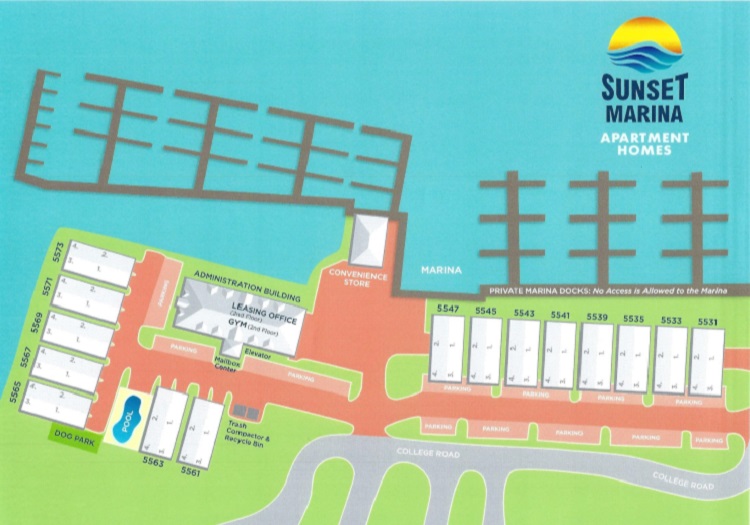 Sunset Marina Apartments property map