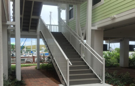 Outside staircase leading up to apartments. Opens larger image in a gallery.